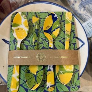 One Hundred 80 Degrees lemon enamel spoons.